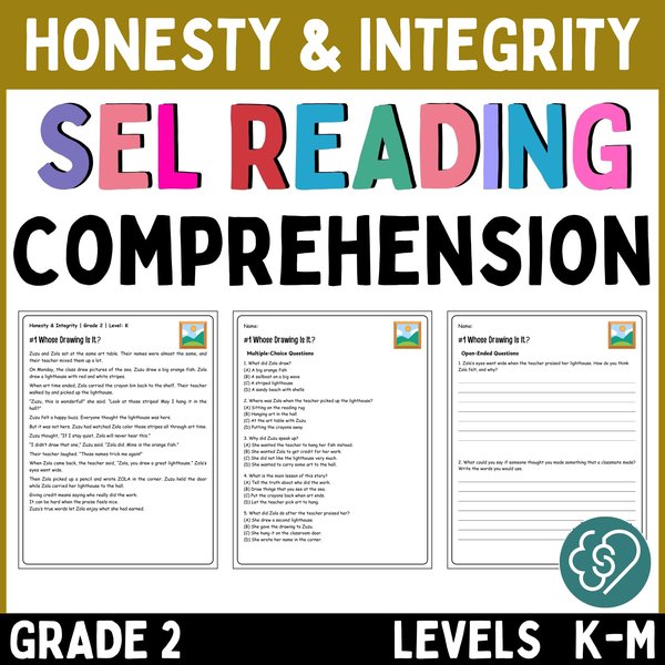 Honesty Reading Comprehension Passages — Grade 2 — cover preview