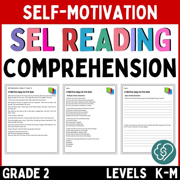Motivation Reading Comprehension Passages — Grade 2 — cover preview