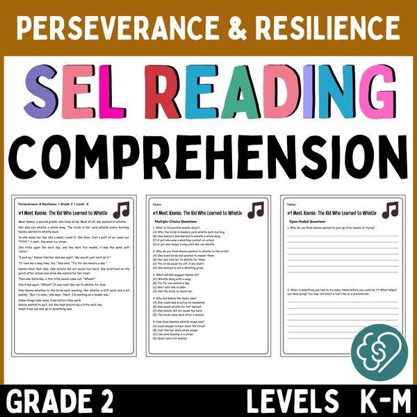 Resilience Reading Comprehension Passages — Grade 2 — cover preview