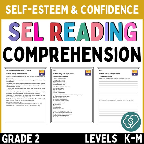 Self-Esteem Reading Comprehension Passages — Grade 2 — cover preview