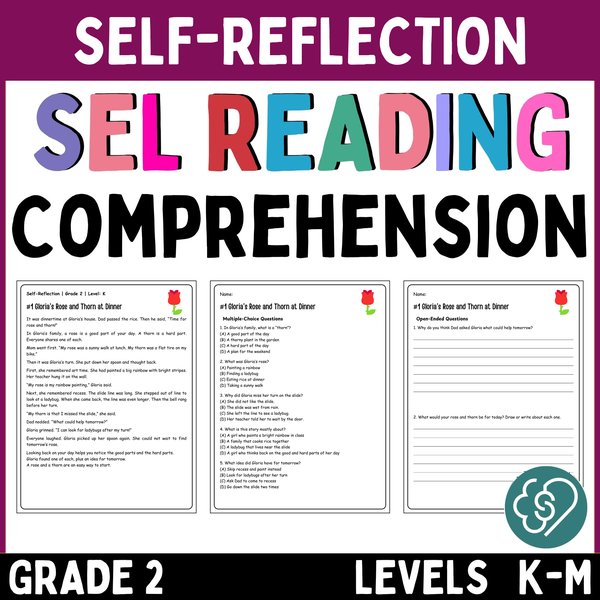 Self-Reflection Reading Comprehension Passages — Grade 2 — cover preview