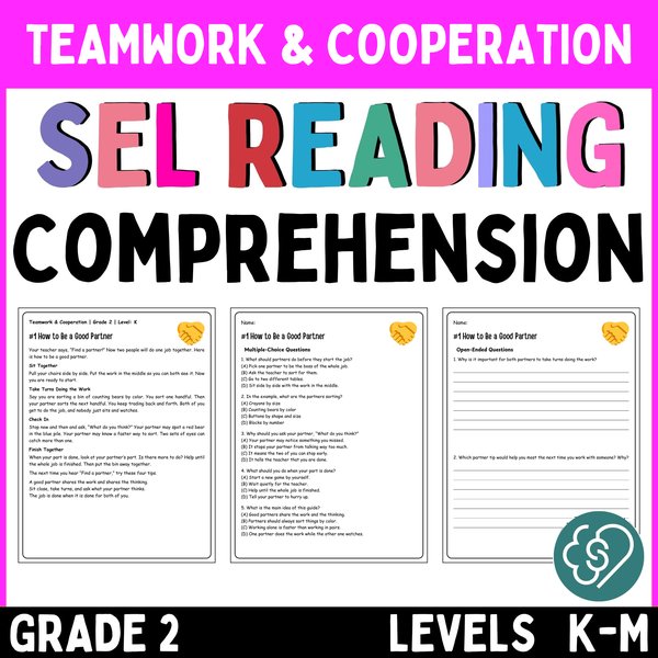 Teamwork Reading Comprehension Passages — Grade 2 — cover preview