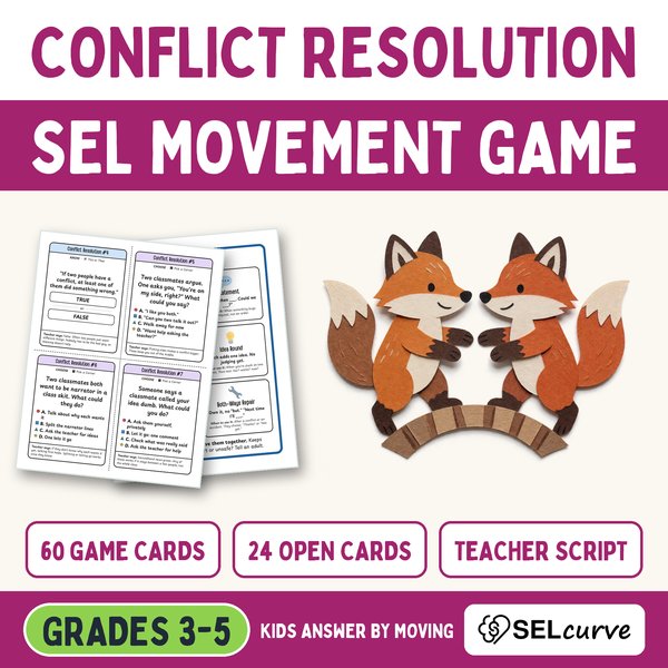 Conflict Resolution Brain Breaks — SEL Movement Game (Grades 3–5) — cover preview