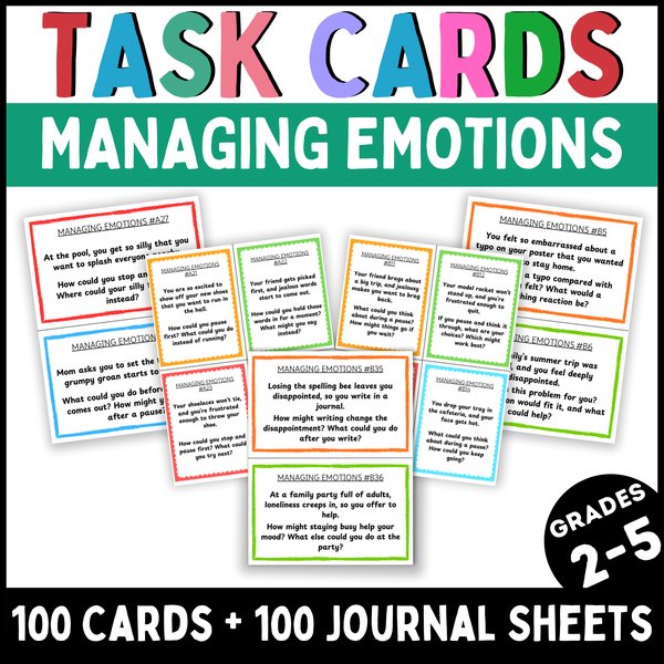 Emotional Regulation Task Cards — Printable & Digital — cover preview