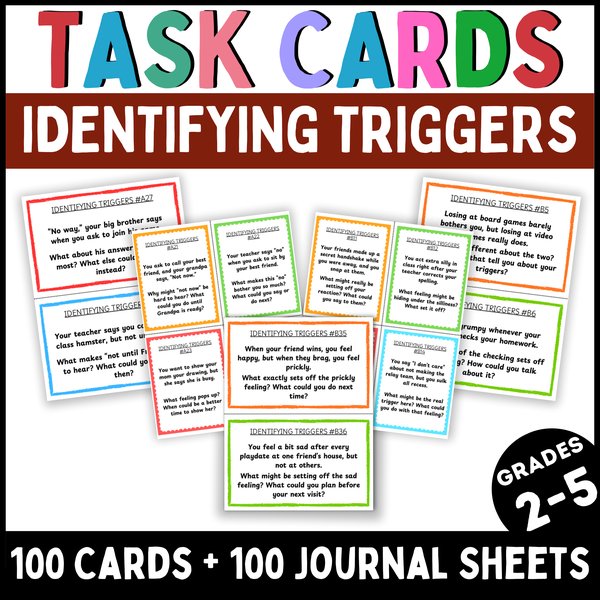 Identifying Triggers Task Cards — Printable & Digital — cover preview