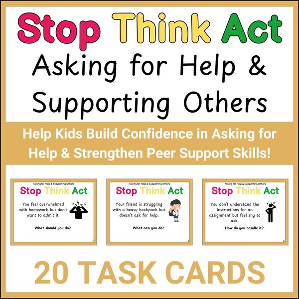 Asking for Help Stop Think Act Cards — Printable & Digital — cover preview