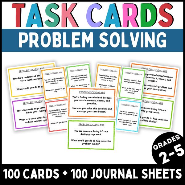 Problem Solving Task Cards — Printable & Digital — cover preview