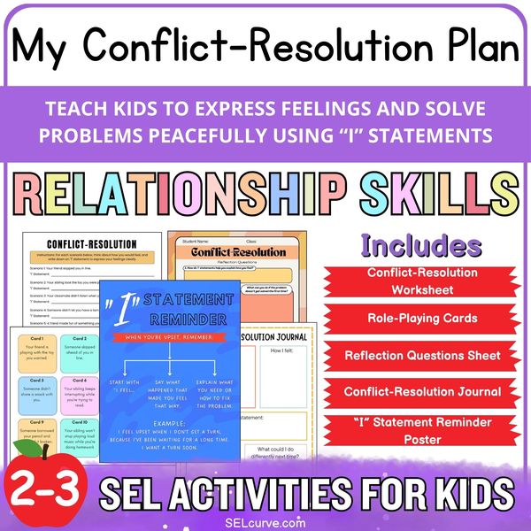 My Conflict Resolution Plan — I Statements Activity Kit — cover preview