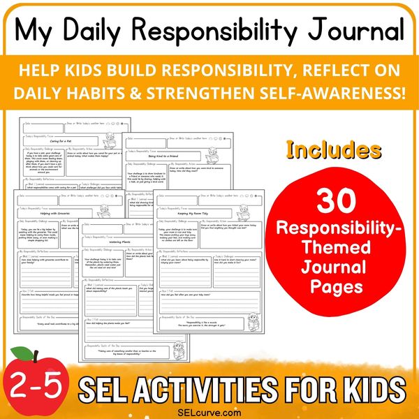 30-Day Responsibility Journal Worksheets — cover preview