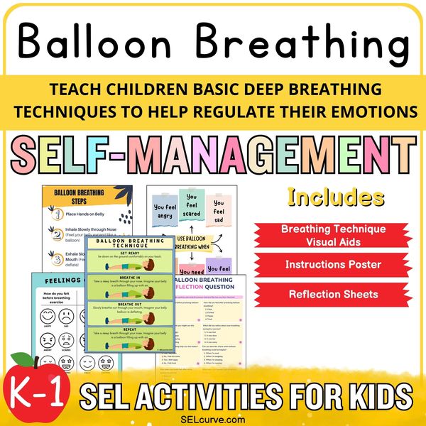 Balloon Breathing — Deep Breathing Activity Kit (K–1) — cover preview
