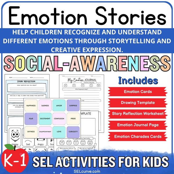 Emotion Stories — Feelings Activity Kit (K–1) — cover preview