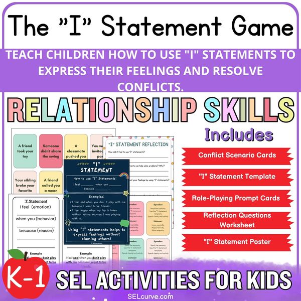 The I Statement Game Activity Kit (K–2) — cover preview