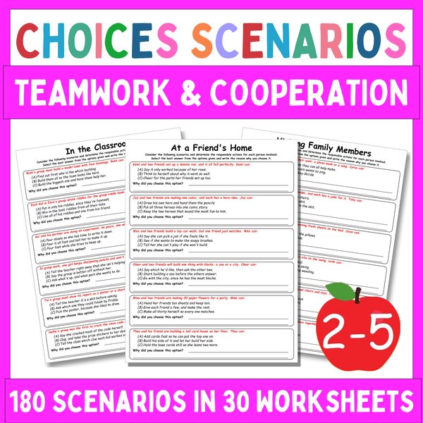 Teamwork Worksheets — Multiple-Choice Scenarios — cover preview