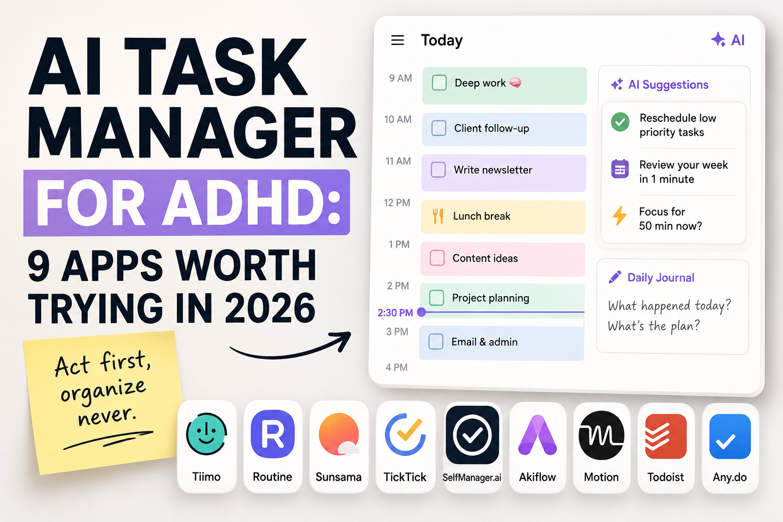 AI Task Manager for ADHD: 9 Apps Worth Trying in 2026