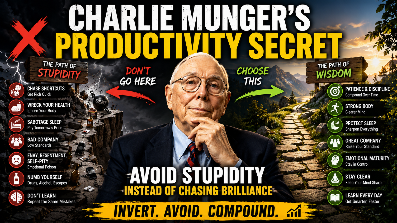 Charlie Munger's Productivity Secret: Avoid Stupidity Instead of Chasing Brilliance