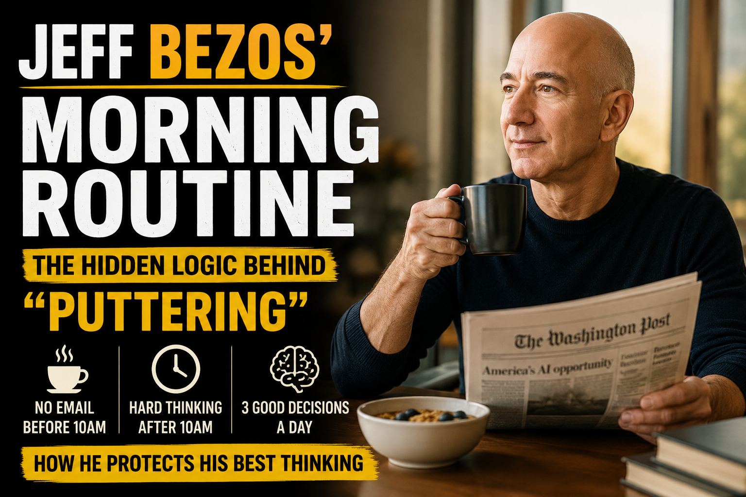 Jeff Bezos' Morning Routine: The Hidden Logic Behind "Puttering" Until 10am
