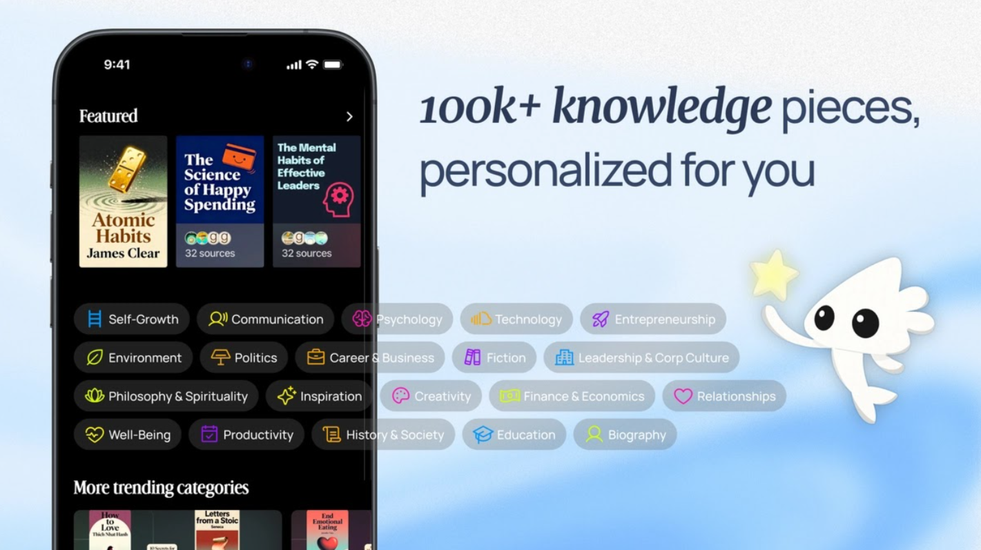 BeFreed personalized knowledge library interface