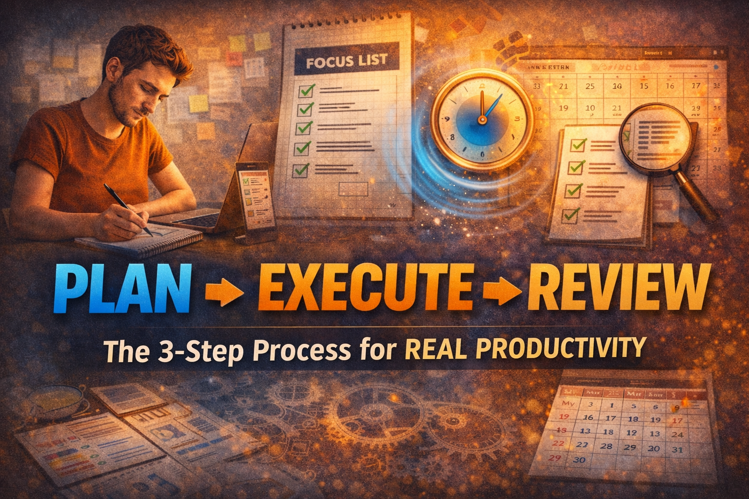 The 3-Step Process for Real Productivity: Plan → Execute → Review