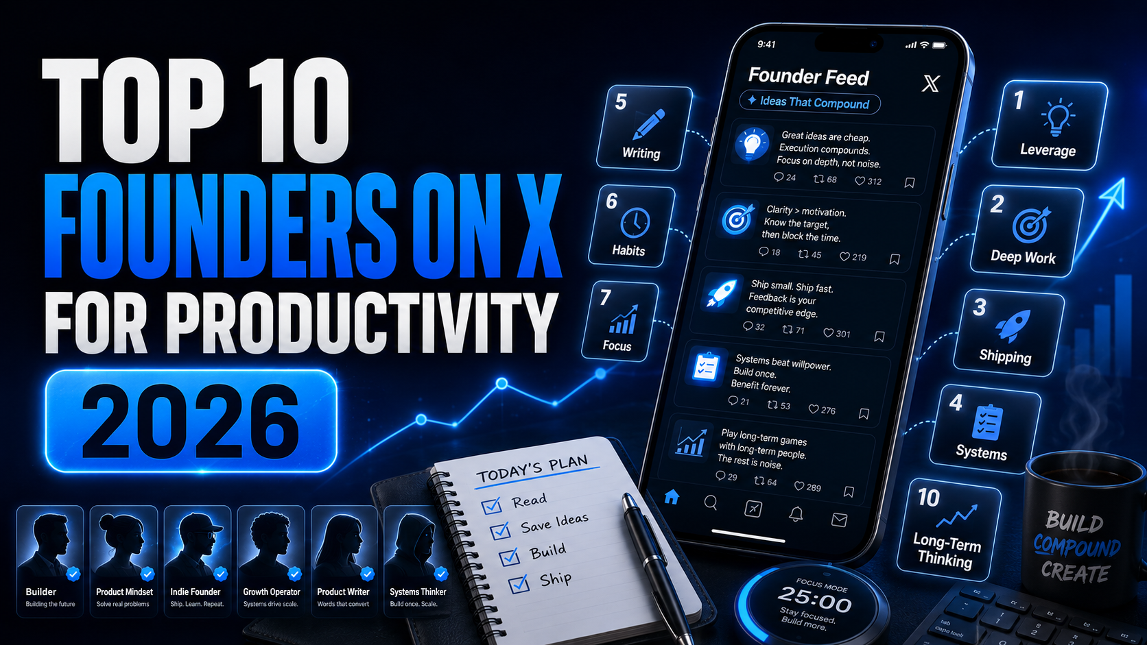 Top 10 Founders on X for Productivity in 2026