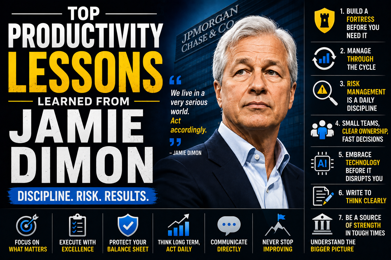 Top Productivity Lessons Learned From Jamie Dimon: Discipline, Risk, and Operating Through the Cycle