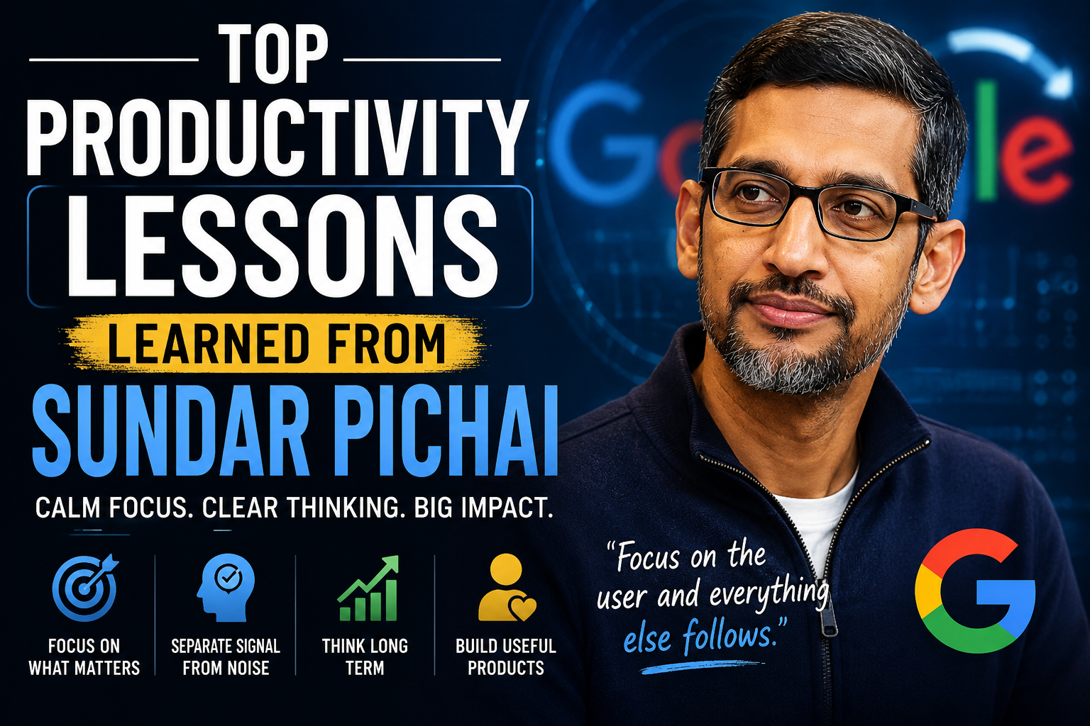 Top Productivity Lessons Learned From Sundar Pichai: Calm Focus in a Noisy World