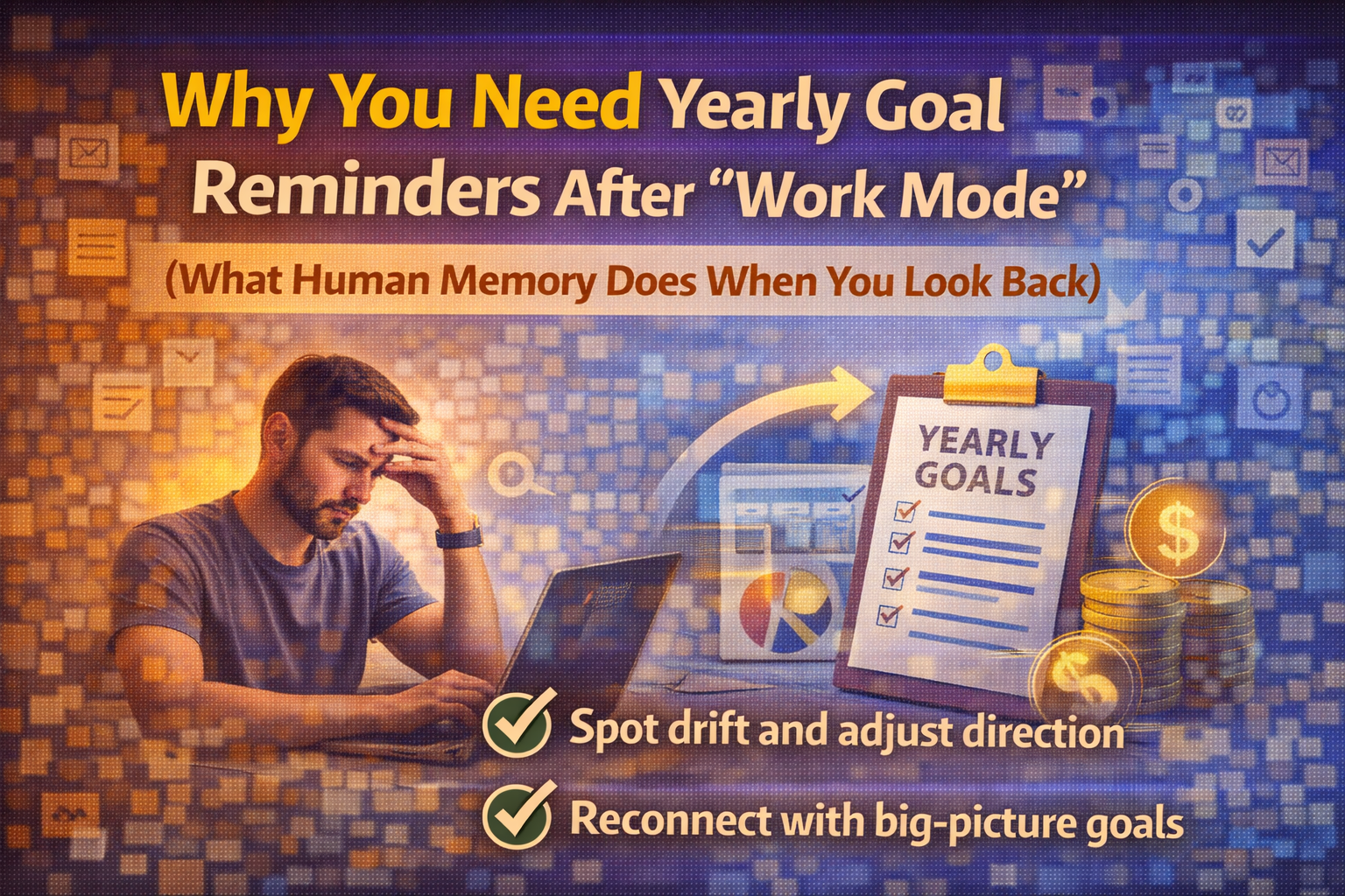 Why You Need Yearly Goal Reminders After Work Mode (What Human Memory Does When You Look Back)
