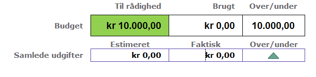 Sæt det overordnede budget for din konfirmation