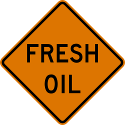 Fresh oil or tar on the road surface