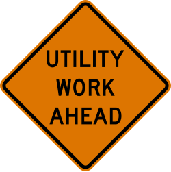 Utility work at specified distance ahead