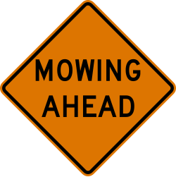 Mowing operations at specified distance ahead