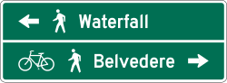Two line shared-use path destination guide sign