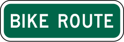 Bike route plaque for use with other signs