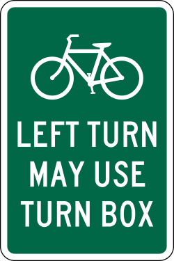 Bicycles may use turn box for left turns