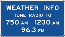 Radio frequency for weather information