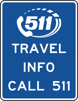 Call 511 for travel information (with pictograph)