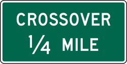 Crossover location at specified distance ahead