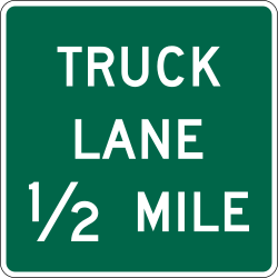 Truck lane at specified distance ahead