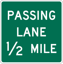 Passing lane at specified distance ahead