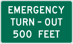 Emergency turn-out at specified distance ahead