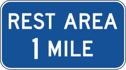 Rest area at specified distance ahead