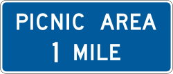 Picnic area at specified distance ahead