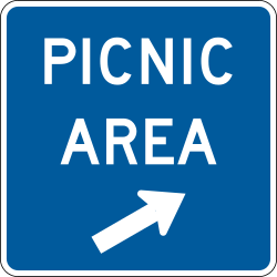 Picnic area sign for gore area placement