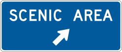 Scenic area with diagonal right arrow direction