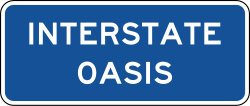 Interstate oasis plaque for use with other signs