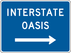 Alternative interstate oasis identification sign