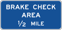 Brake check area at specified distance ahead