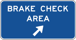 Brake check area with diagonal right arrow direction