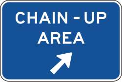 Chain-up area with diagonal right arrow direction