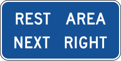 Rest area at next right exit