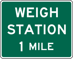 Weigh station at specified distance ahead